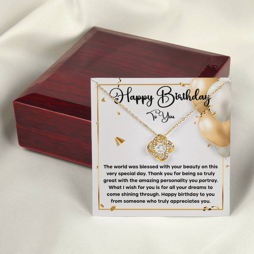 Birthday Necklace Gift for Her – Heartfelt Message Card