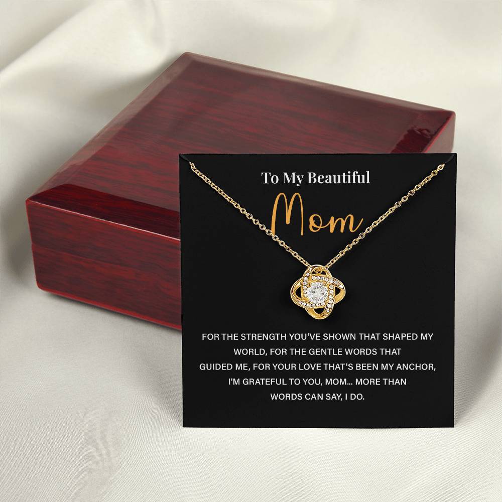 Mom Necklace Gift From Daughter Or Son With Message Card