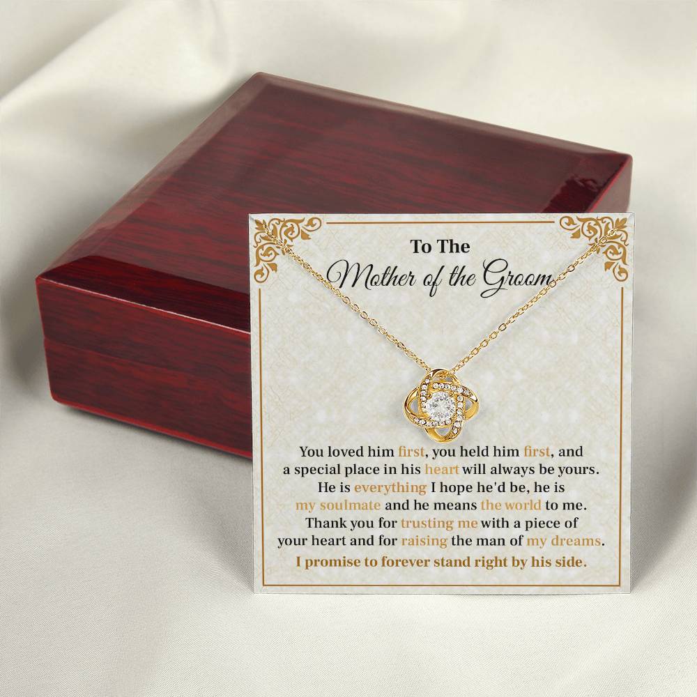 Groom’s Mom Necklace Gift from Bride with Message Card