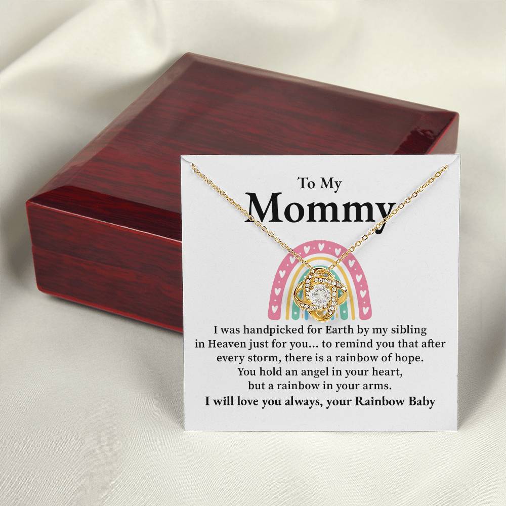 Rainbow Baby Necklace for Mommy Miscarriage Memorial Gift for Mother with Sympathy Message Card