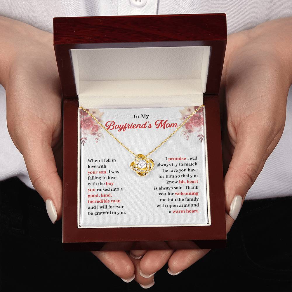 Boyfriend's Mom Necklace Gift with Message Card