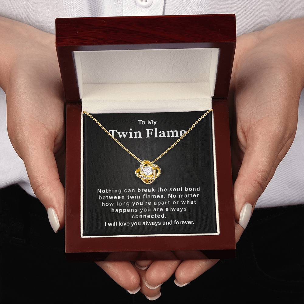 Twin Flame Necklace Gift for Soulmate With Message Card