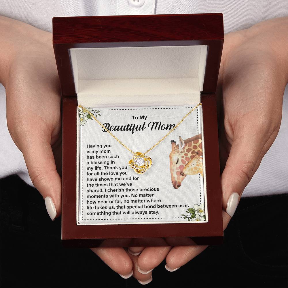 Daughter to Mom Necklace Gift with Message Card