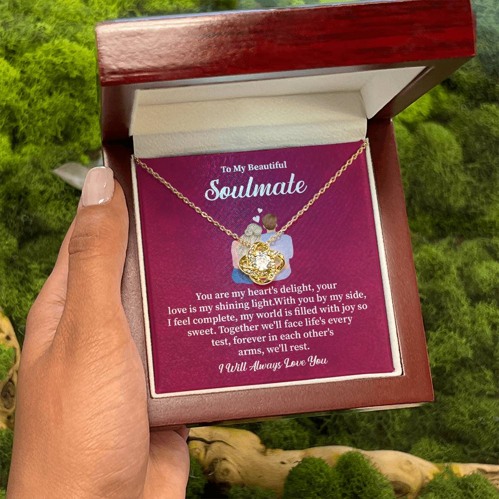 Soulmate Necklace Gift with Romantic Quote Card