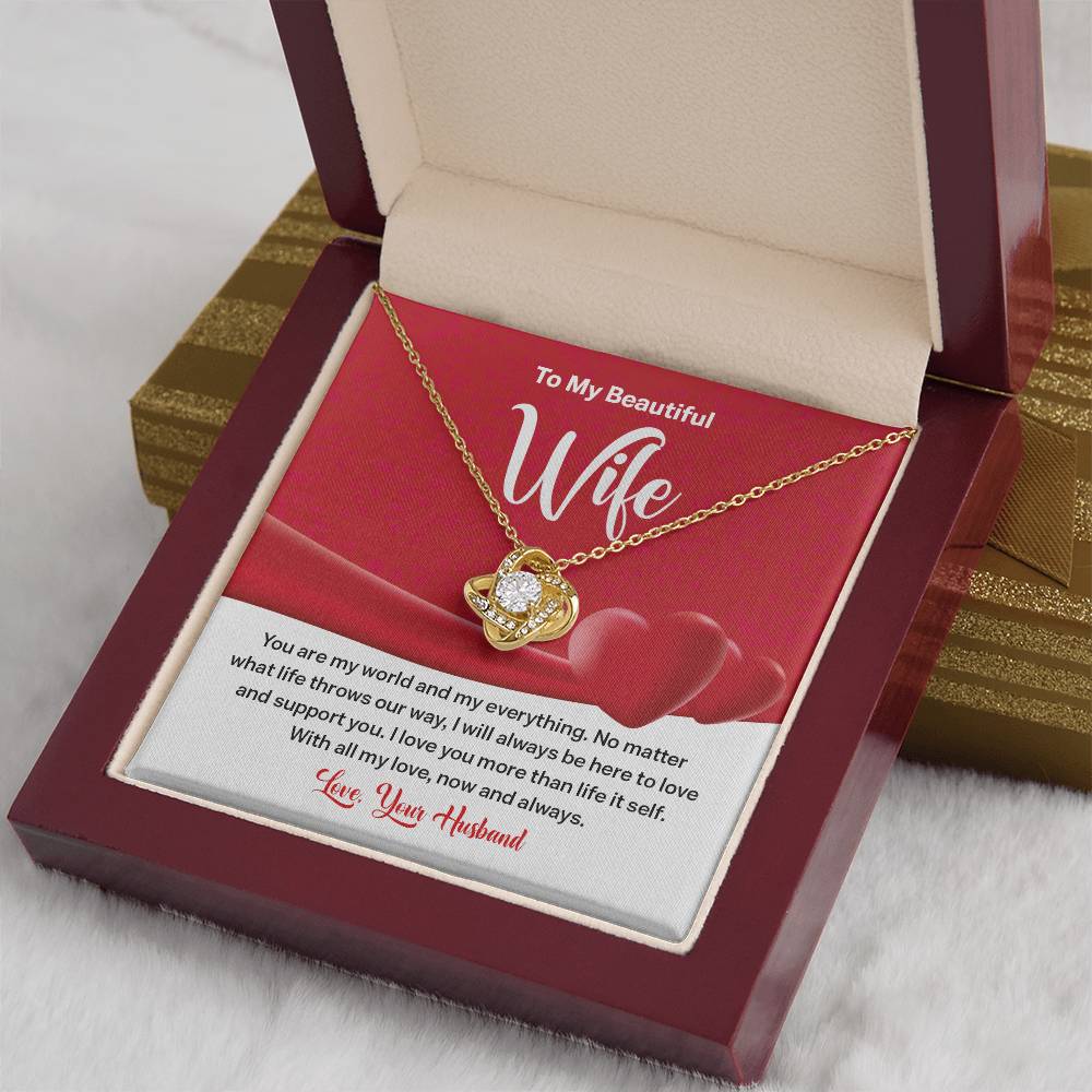 Wife Necklace Gift from Husband – Message Card Box
