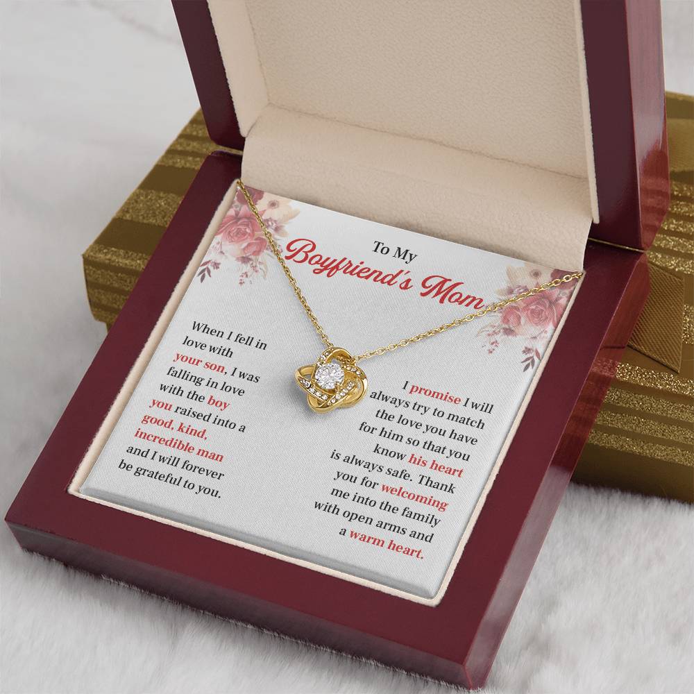 Boyfriend's Mom Necklace Gift with Message Card