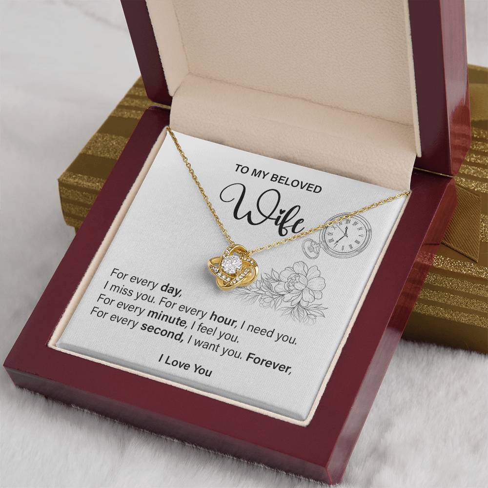 Romantic Necklace Gift for Wife with Love Message