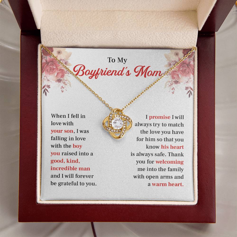 Boyfriend's Mom Necklace Gift with Message Card