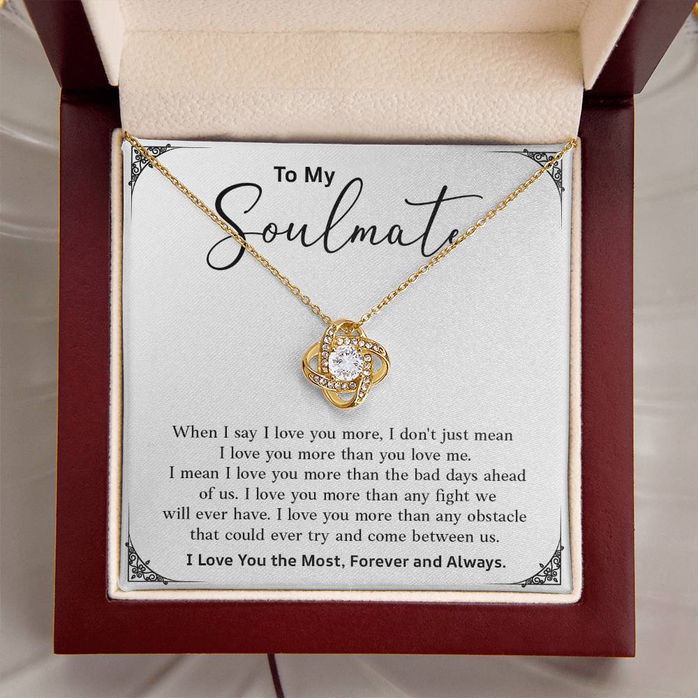 Soulmate Necklace Gift – I Love You the Most Card