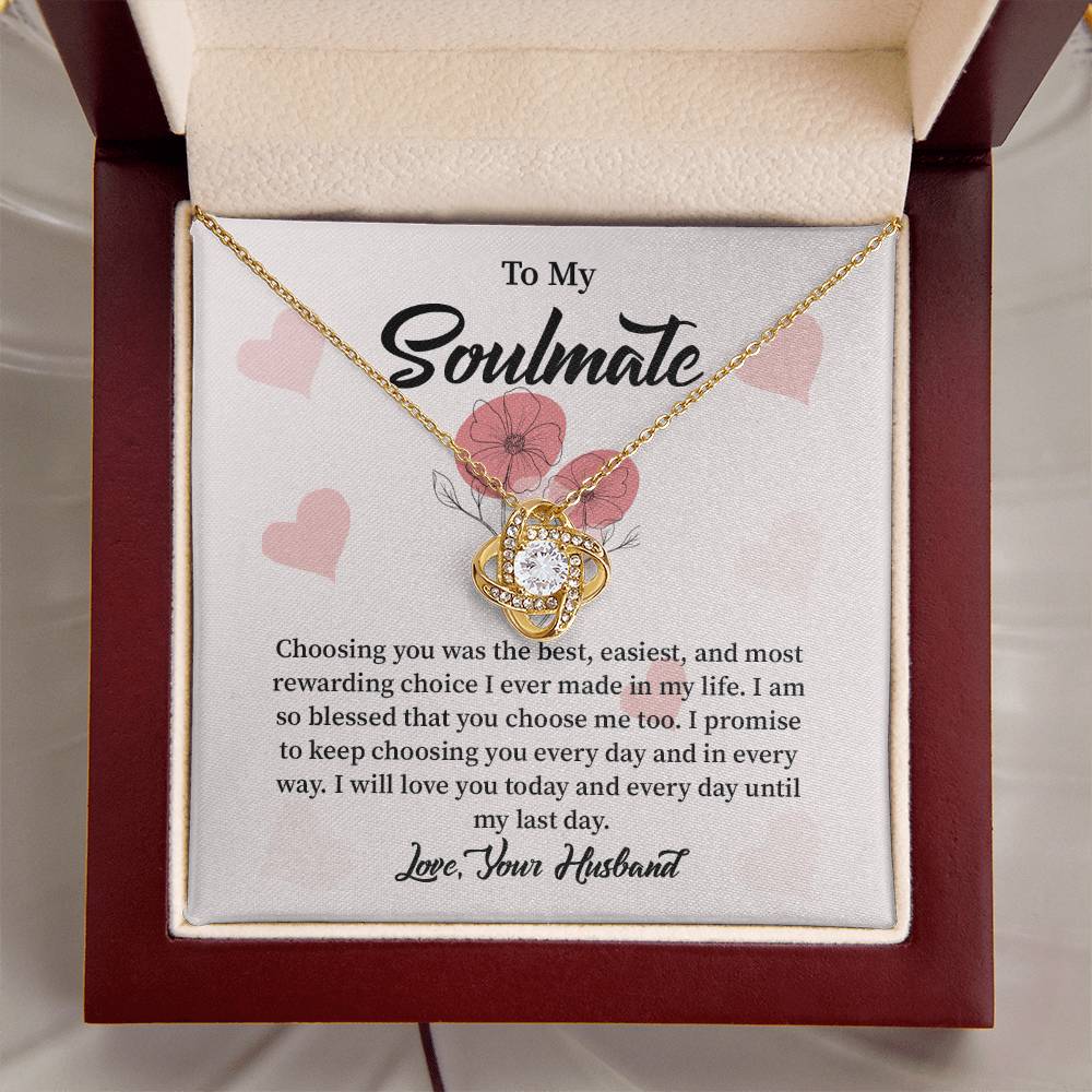 Soulmate Necklace from Husband with Message Card