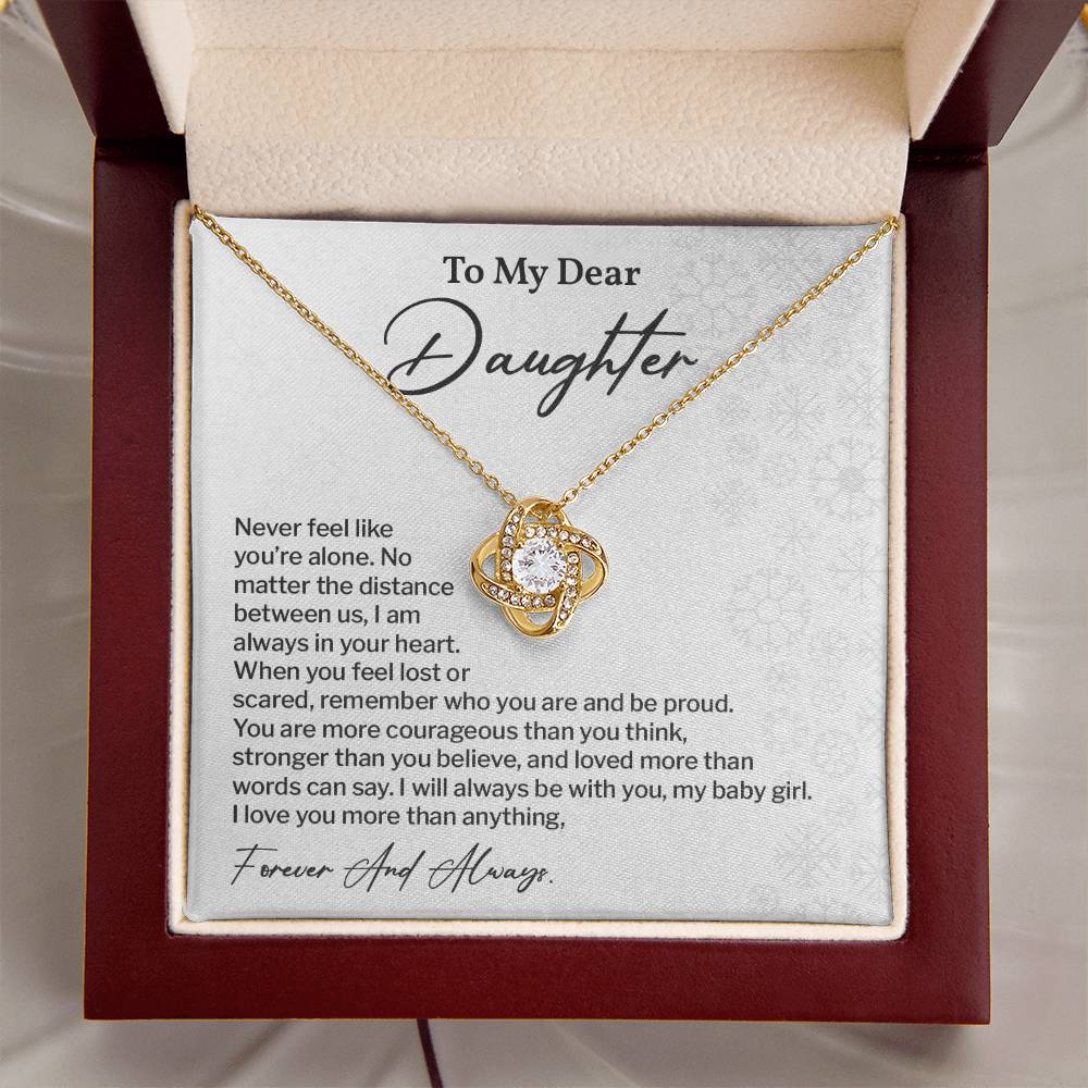 To My Dear Daughter Love Knot Necklace Emotional Love Knot Jewelry For Daughter Motivational Love Knot Necklace For Daughter Forever Love Daughter Necklace Emotional Keepsake Necklace For Daughter Motivational Gift For Daughter Emotional Jewelry Gift