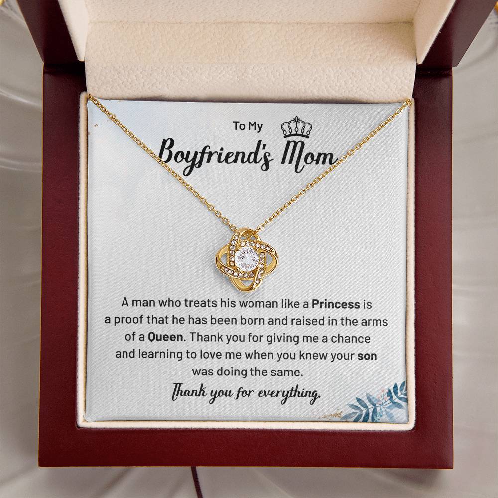 Boyfriend’s Mom Necklace Gift – Queen Message Card