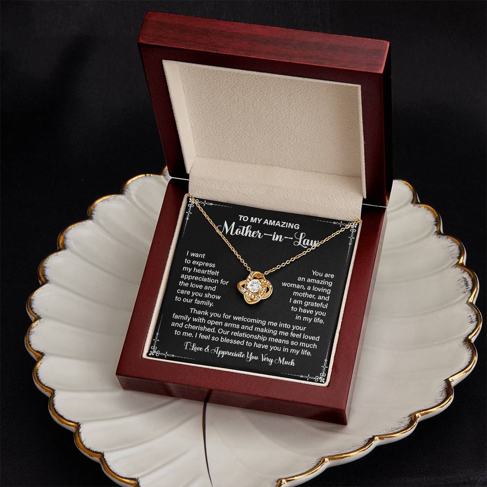 Mother-in-Law Necklace Gift with Appreciation Message