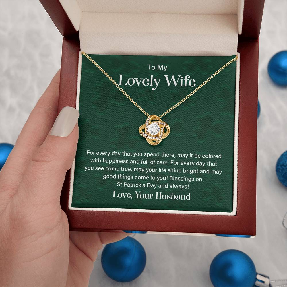 Wife St. Patrick's Day Necklace Gift Box & Card