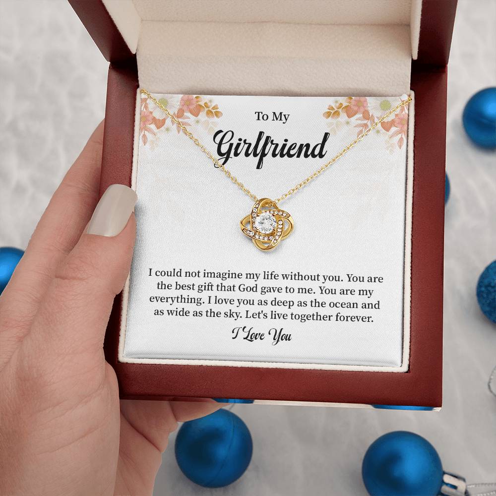 Girlfriend Necklace Gift with I Love You Message Card