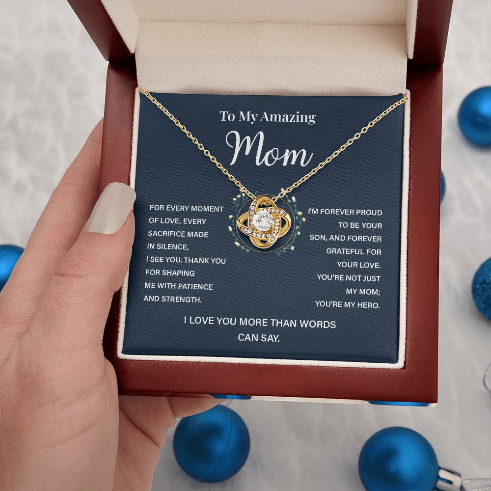 Necklace Gift for Mom from Son with Inspirational Message