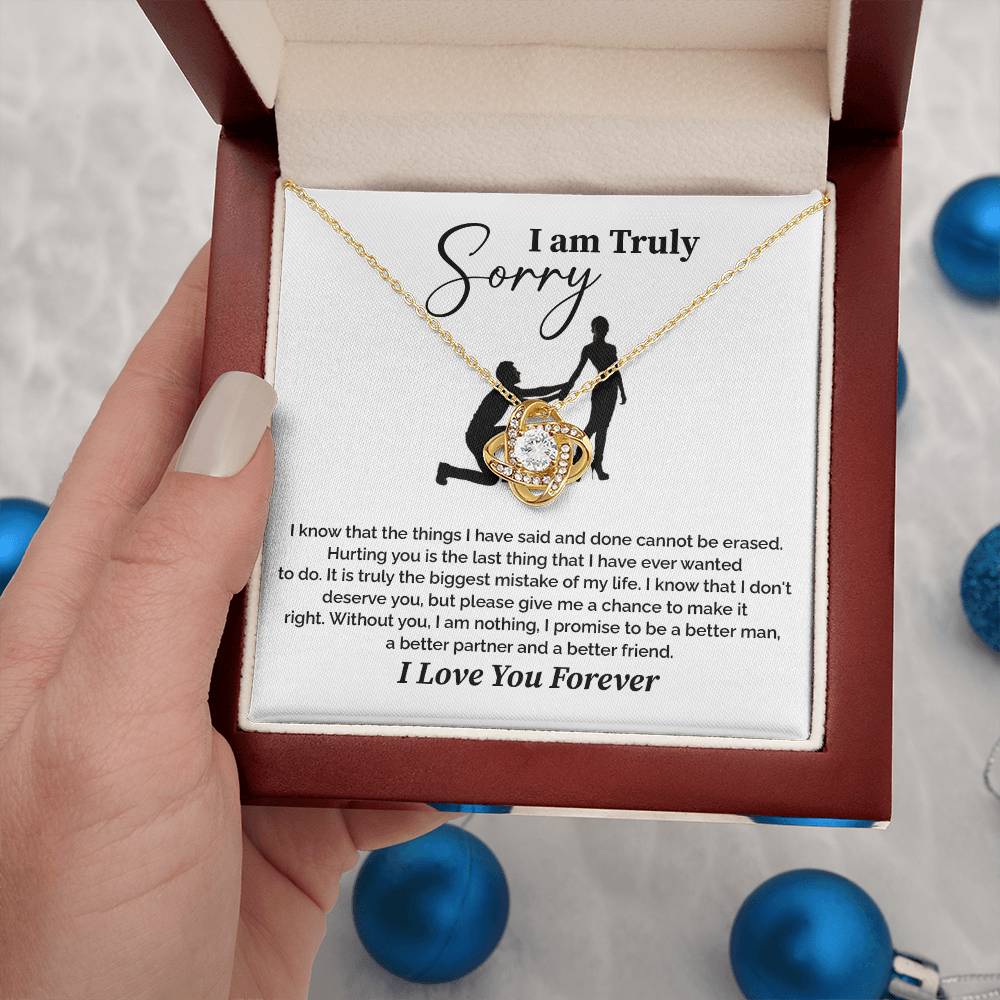 Apology Necklace for Her – I Am Truly Sorry Gift Box