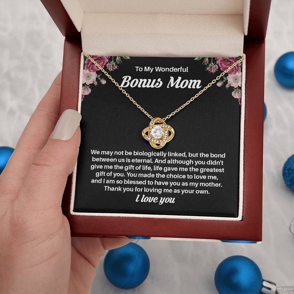 Bonus Mom Necklace Gift – Thank You for Loving Me