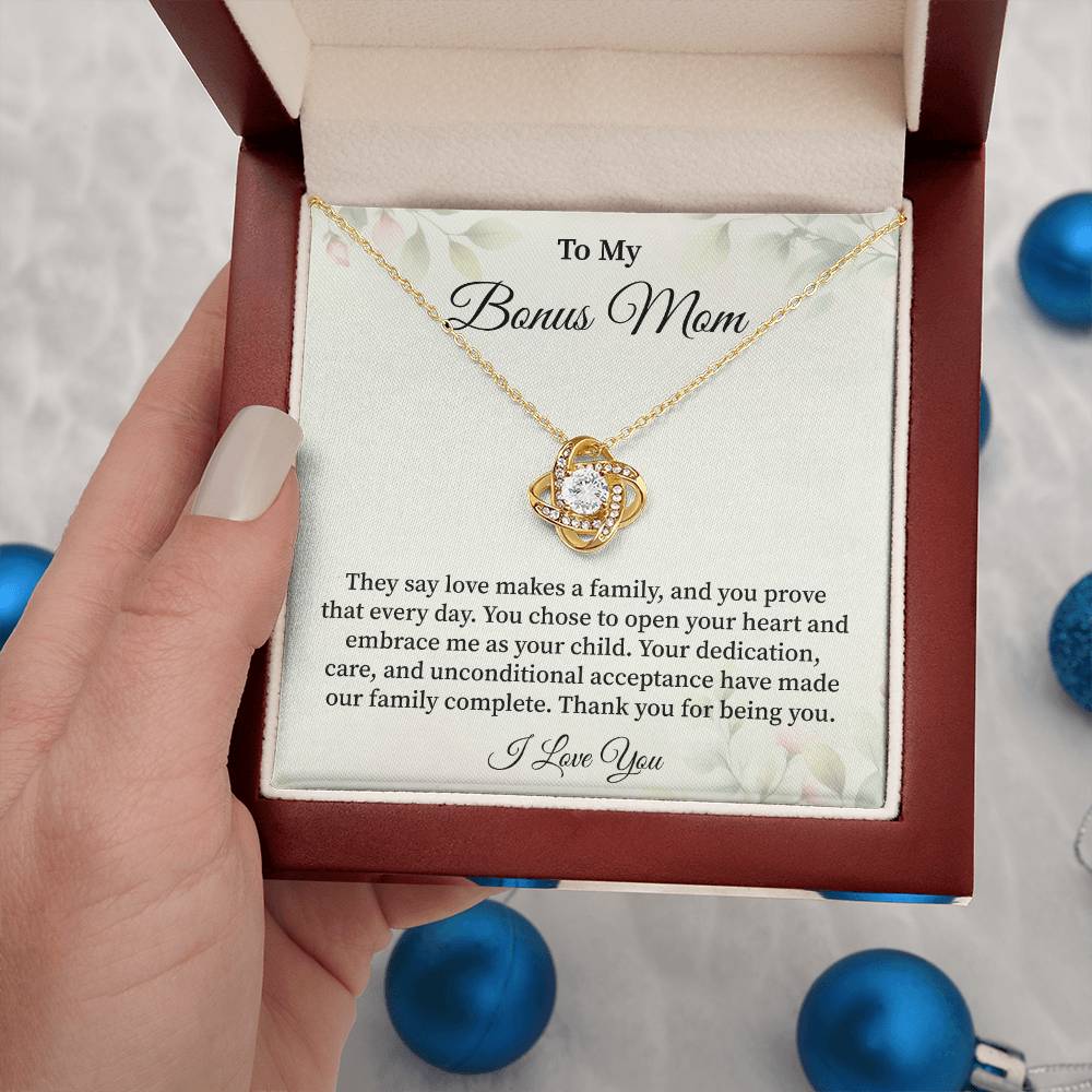 Bonus Mom Necklace Gift from Stepchild – Birthday, Mother’s Day, Christmas Gift