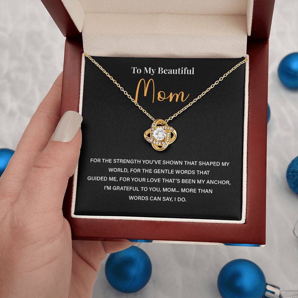 Mom Necklace Gift From Daughter Or Son With Message Card