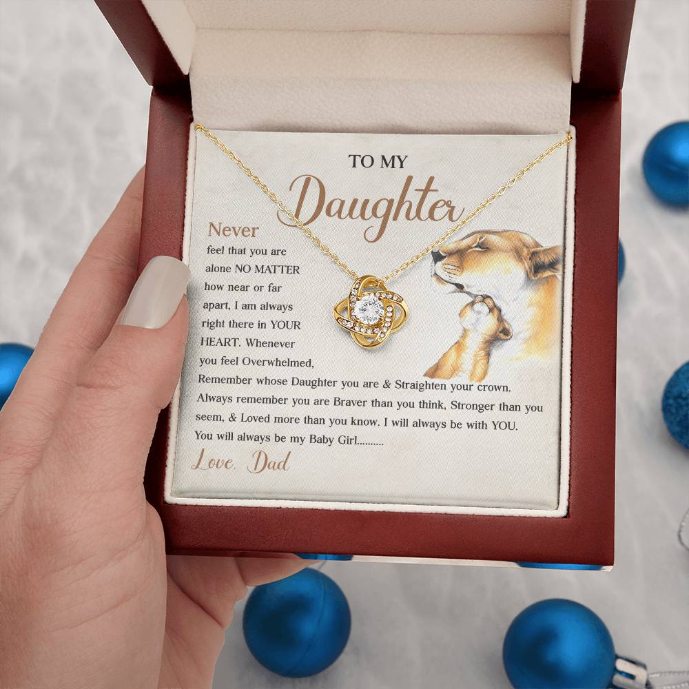 Dad to Daughter Lion Necklace Message Card Gift