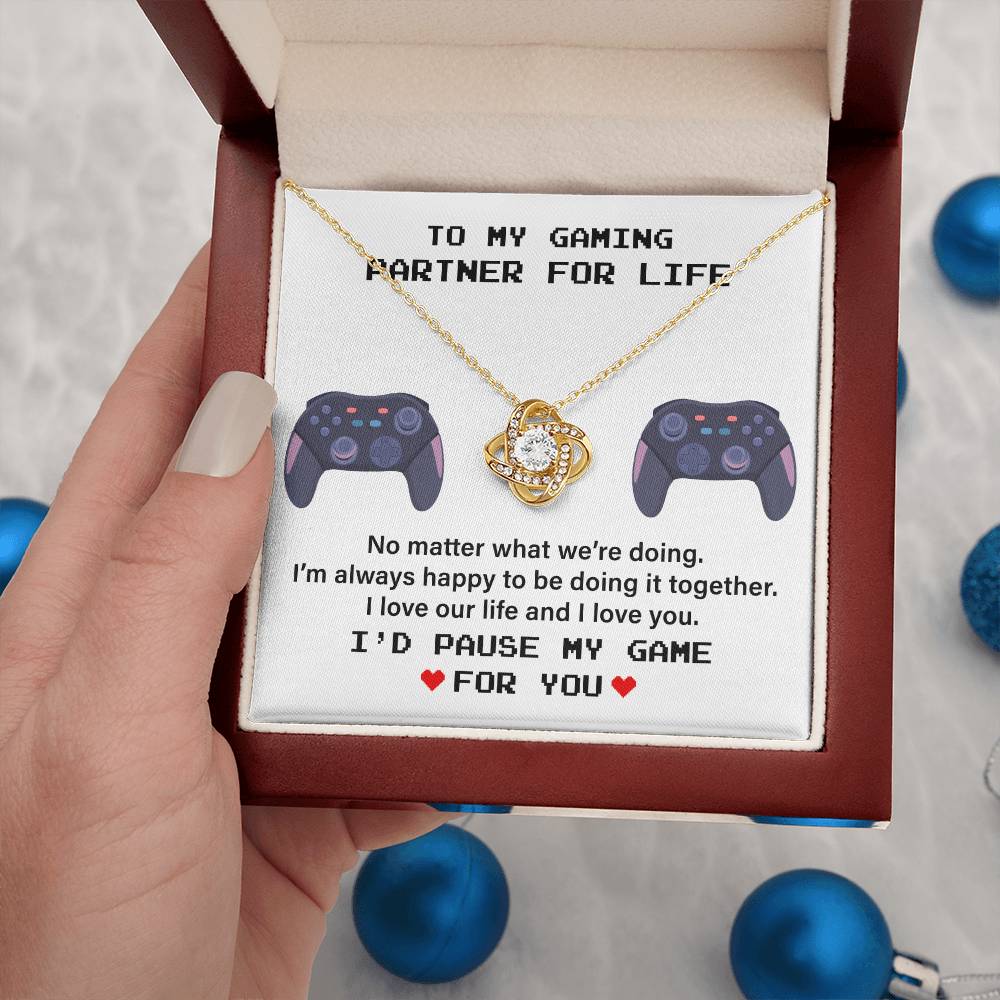 Gaming Partner Necklace Gift with Love Message Card