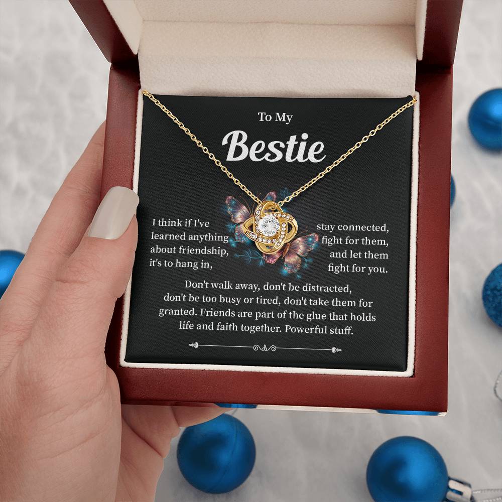 Bestie Necklace Gift with Heartfelt Message Card for Friends