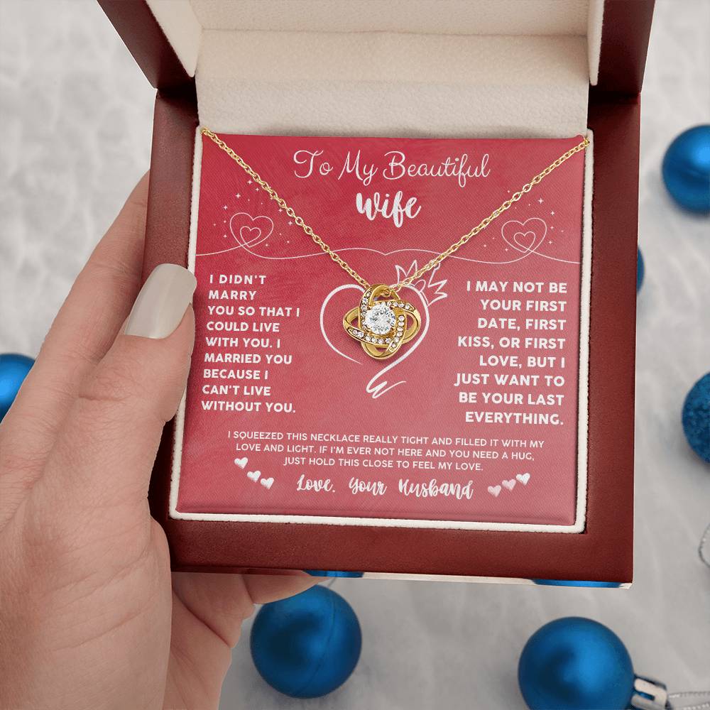 Wife Necklace Gift from Husband with Love Message Card