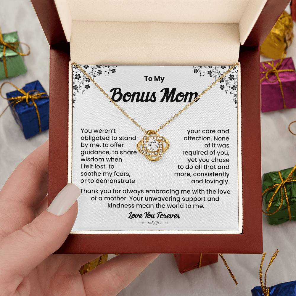 Bonus Mom Necklace Gift with Loving Message