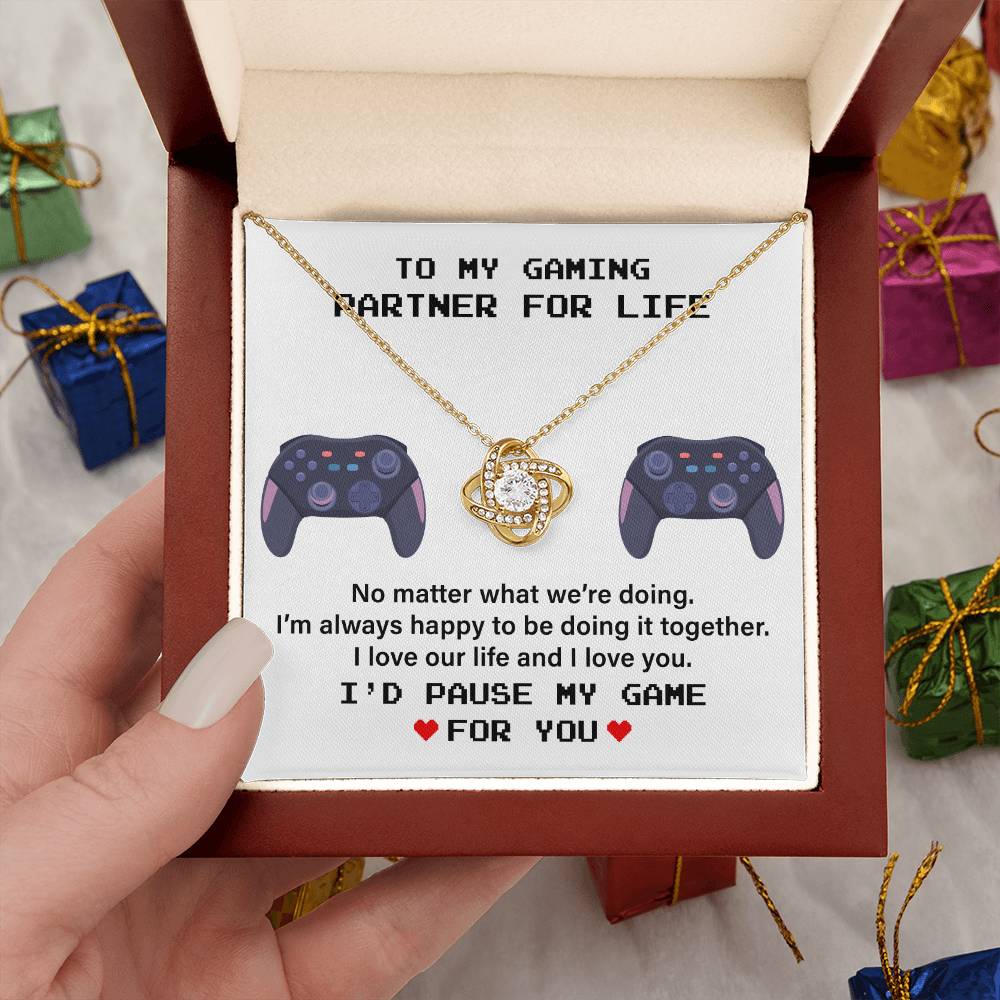 Gaming Partner Necklace Gift with Love Message Card