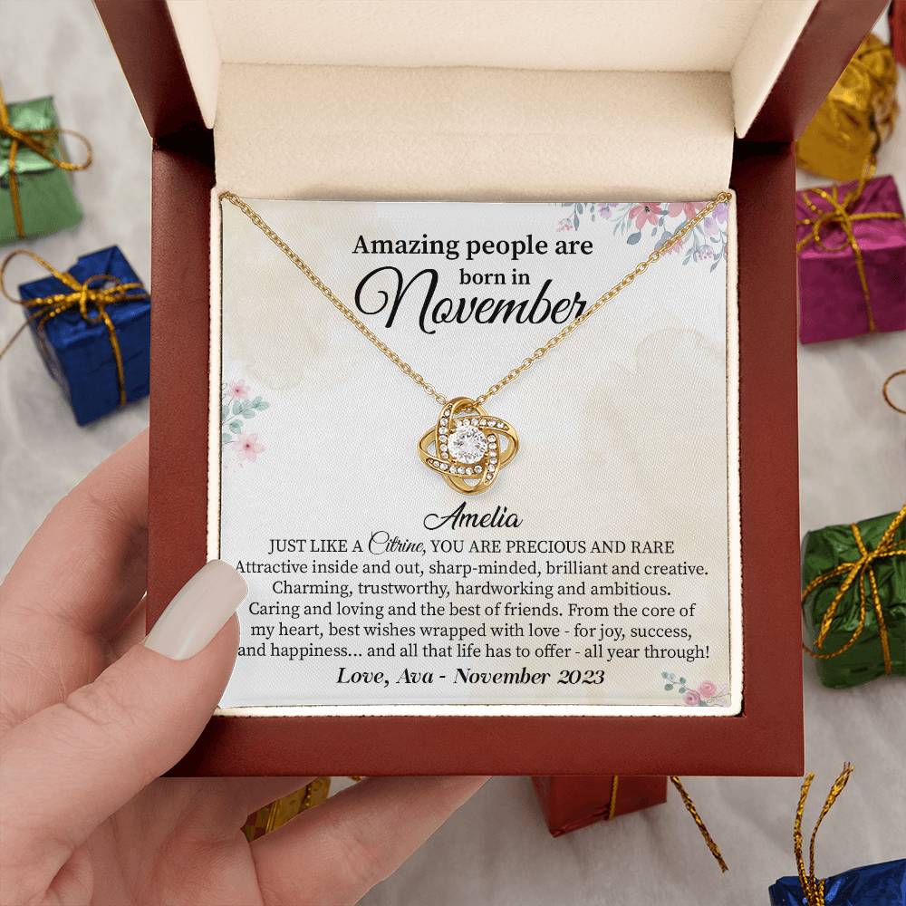 November Birthday Necklace Gift for Her – Elegant Jewelry Box