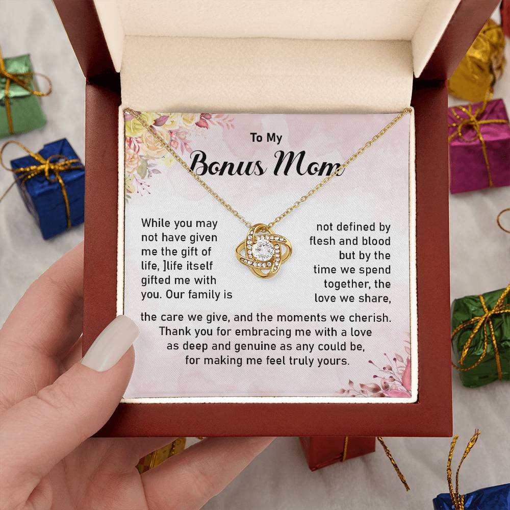 Bonus Mom Necklace Gift with Meaningful Message
