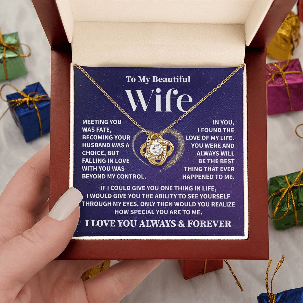 Wife Necklace Gift With Forever Love Pendant for Her