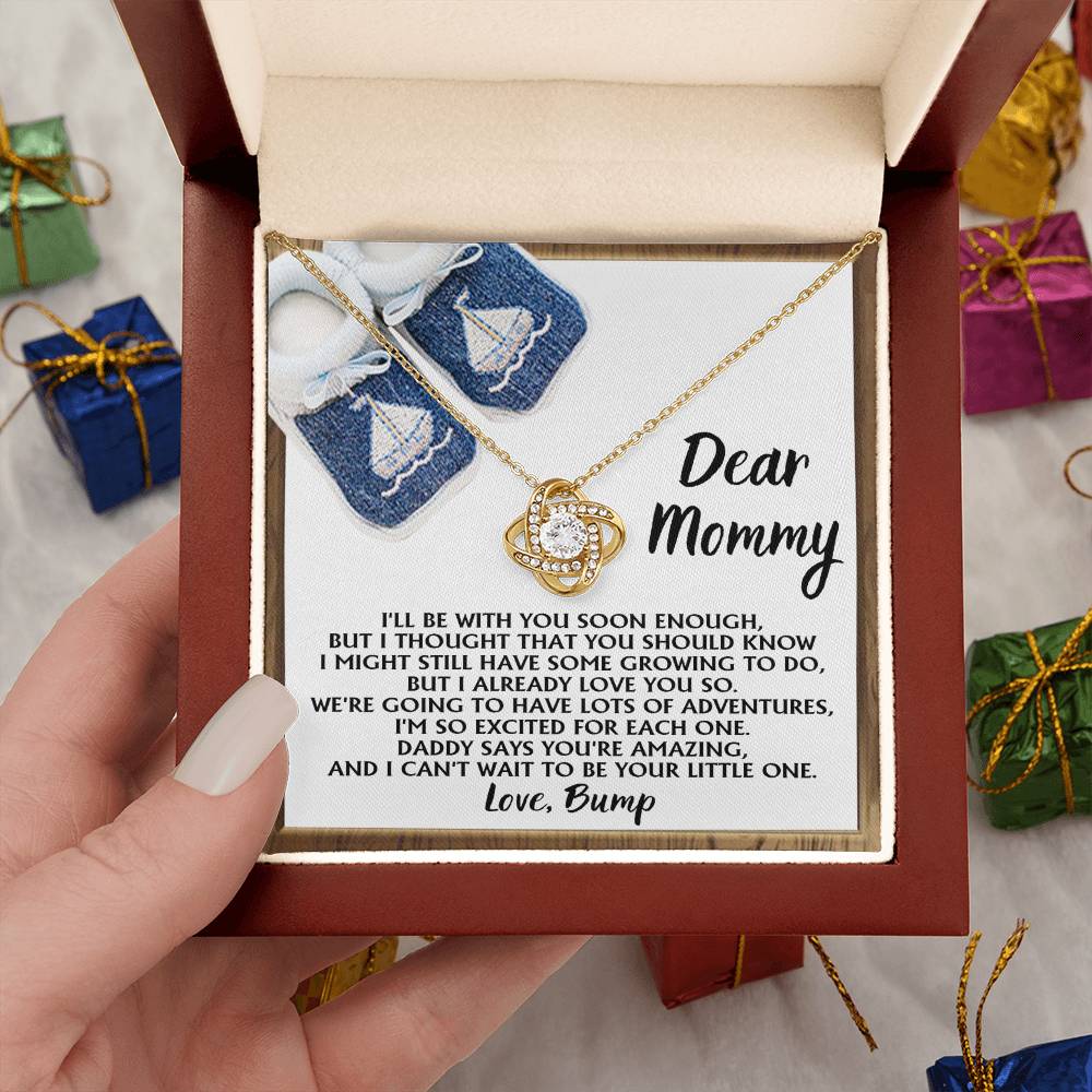 Pregnancy Necklace for Mommy – Baby Boy Gift from Bump with Poem