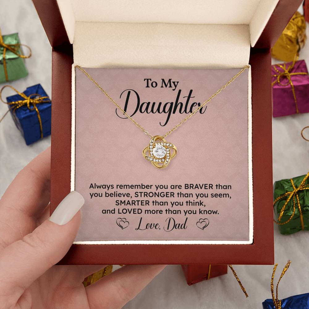 Daughter Necklace Gift from Dad – Encouragement Message Card
