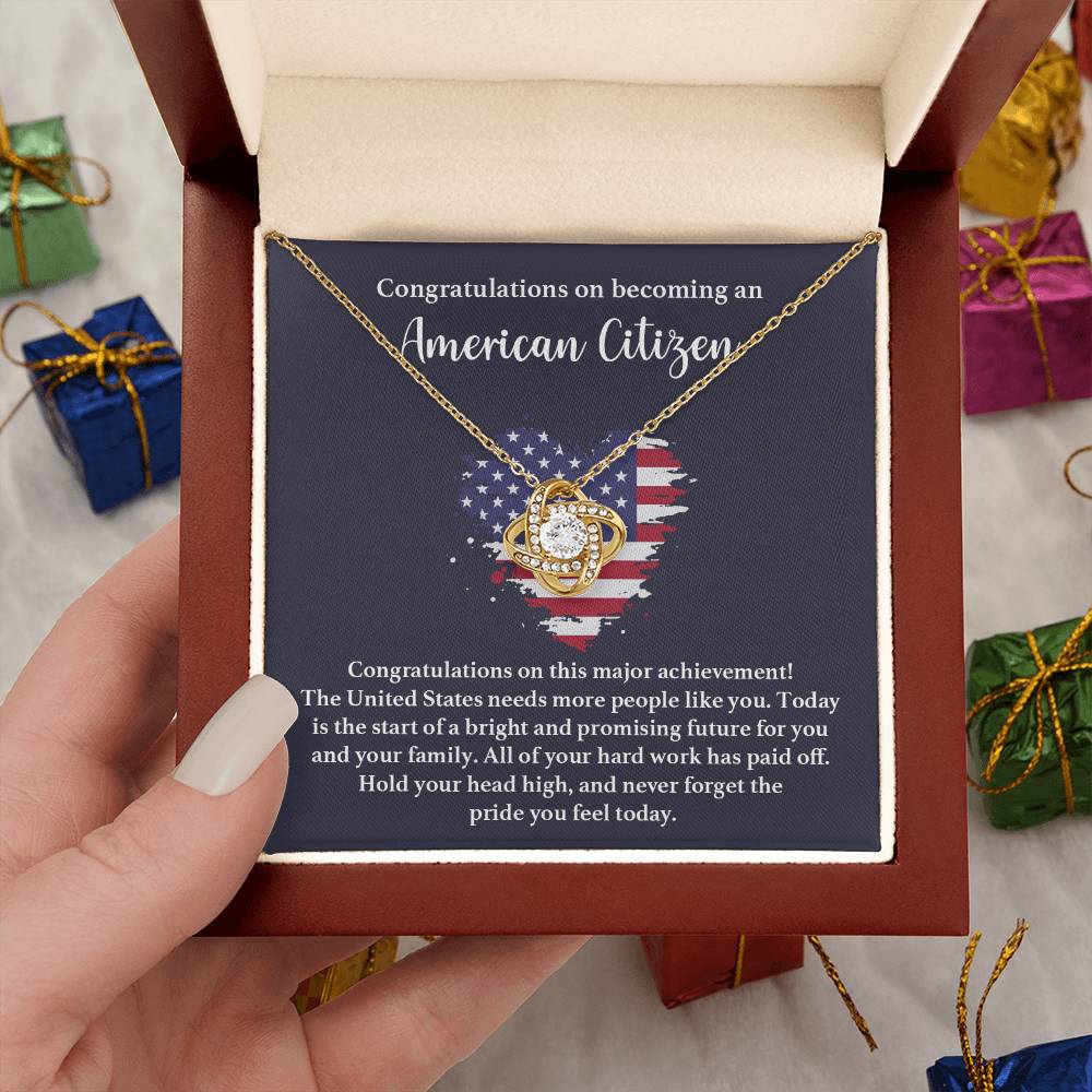American Citizen Gift Necklace – Proud USA Keepsake