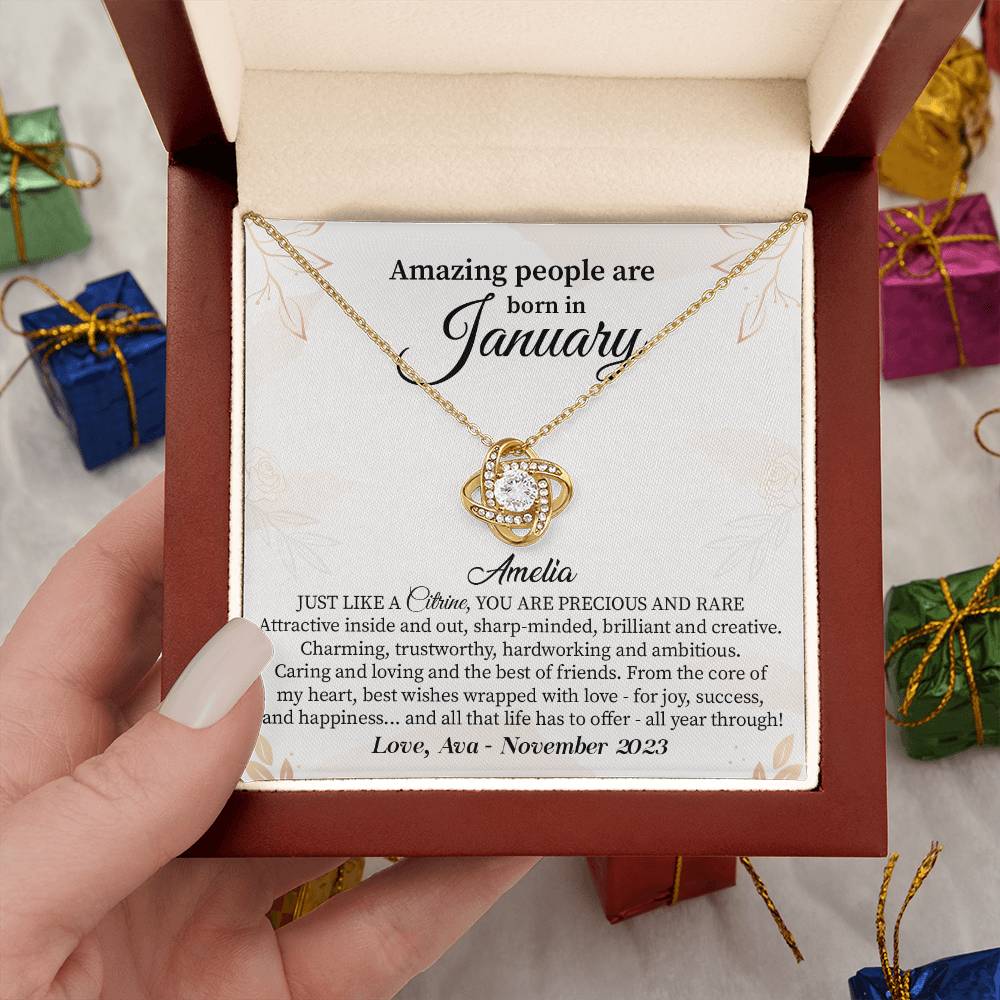 January Birthday Necklace Gift for Her – Elegant Boxed Jewelry