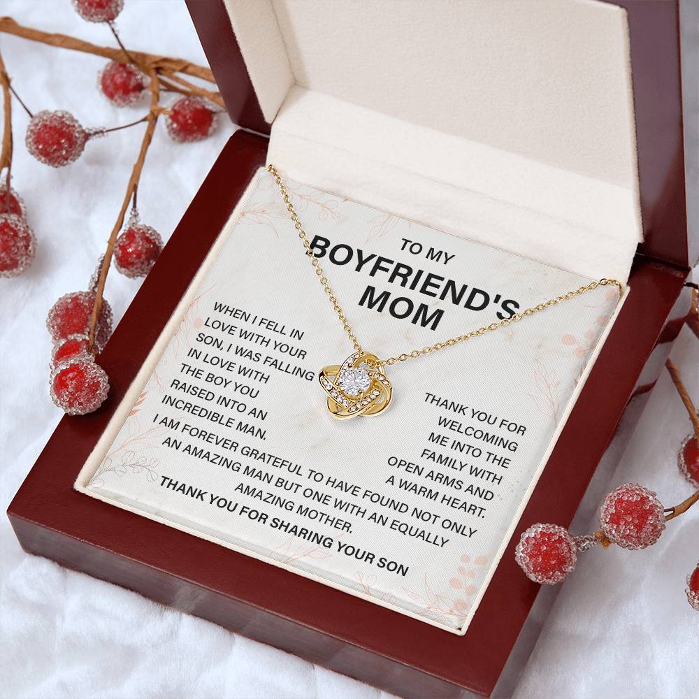 Boyfriend’s Mom Gift Necklace with Message Card Box