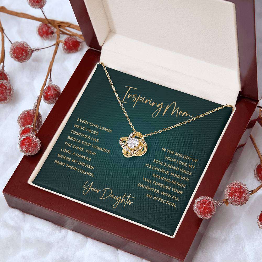 Inspiring Mom Necklace – From Daughter with Heartfelt Message Card