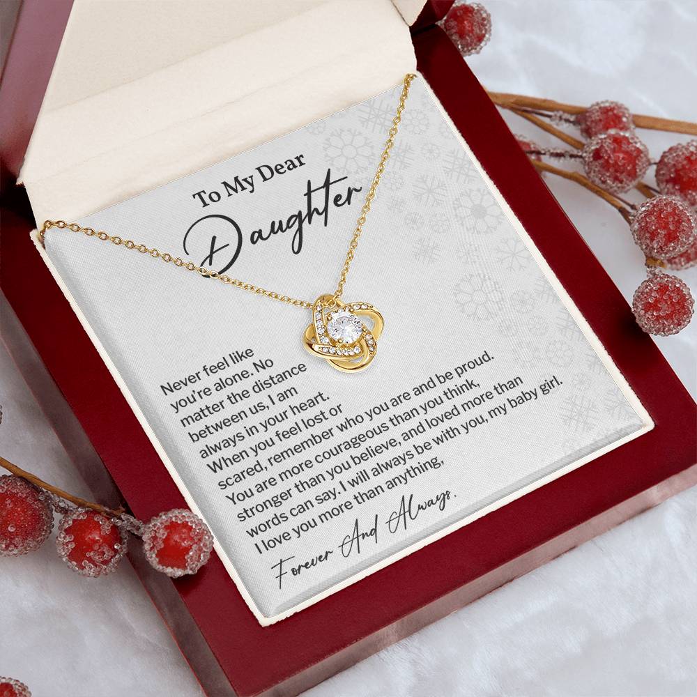 To My Dear Daughter Love Knot Necklace Emotional Love Knot Jewelry For Daughter Motivational Love Knot Necklace For Daughter Forever Love Daughter Necklace Emotional Keepsake Necklace For Daughter Motivational Gift For Daughter Emotional Jewelry Gift