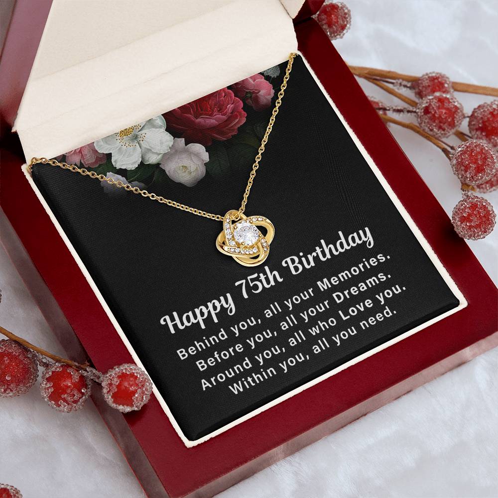 75th Birthday Necklace for Her Gift from Family