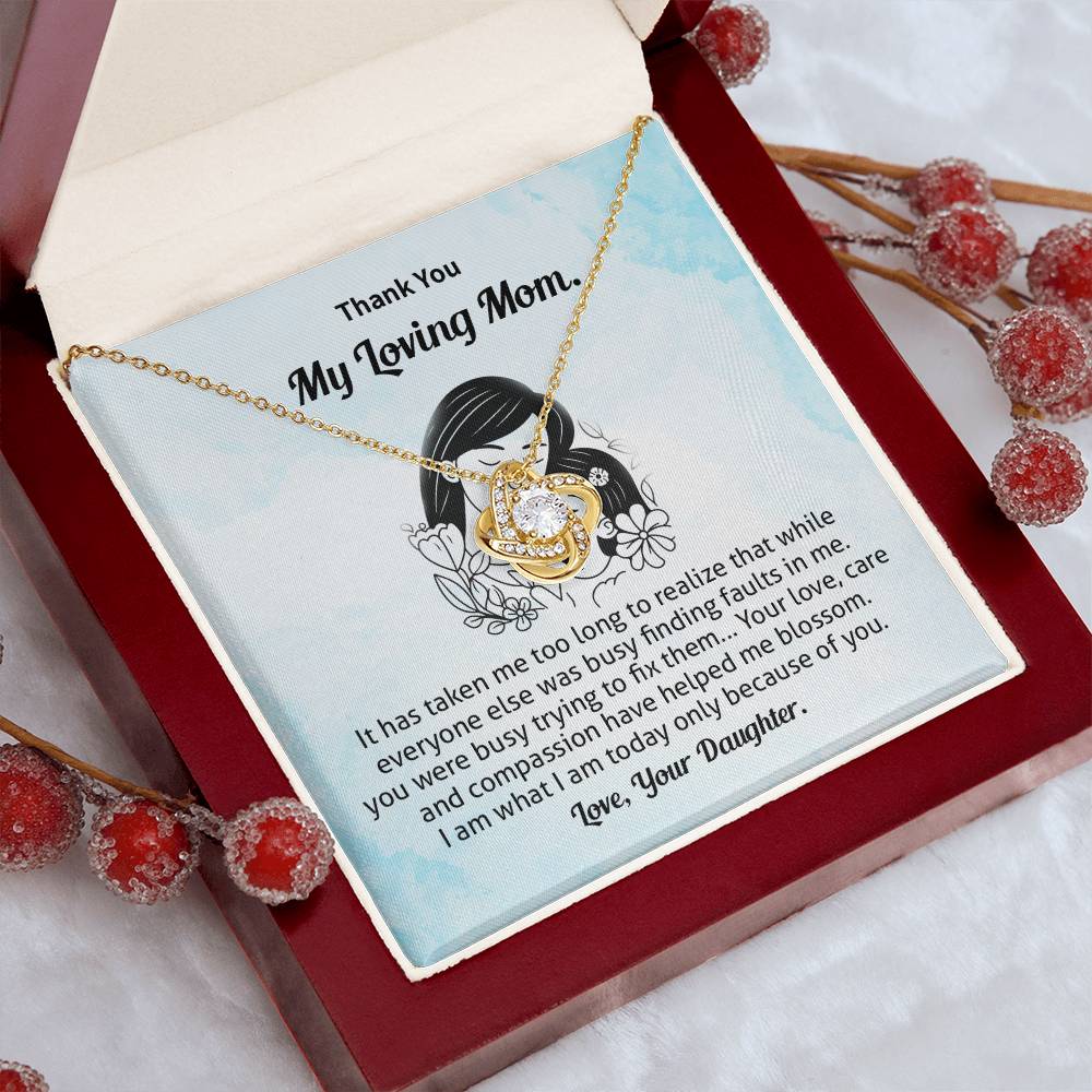 Thank You Mom Necklace Gift from Daughter Card