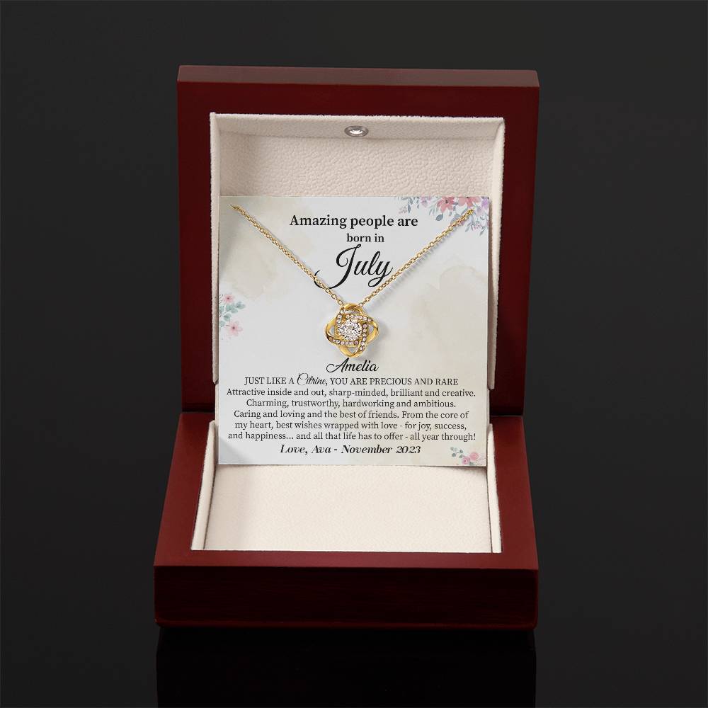 July Birthday Necklace Gift for Her – Floral Gift Box Jewelry