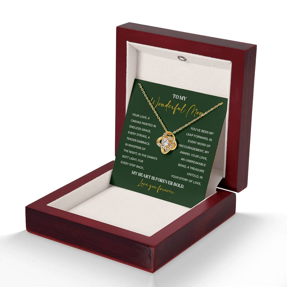 To My Wonderful Mom Necklace with Message Card Gift Box