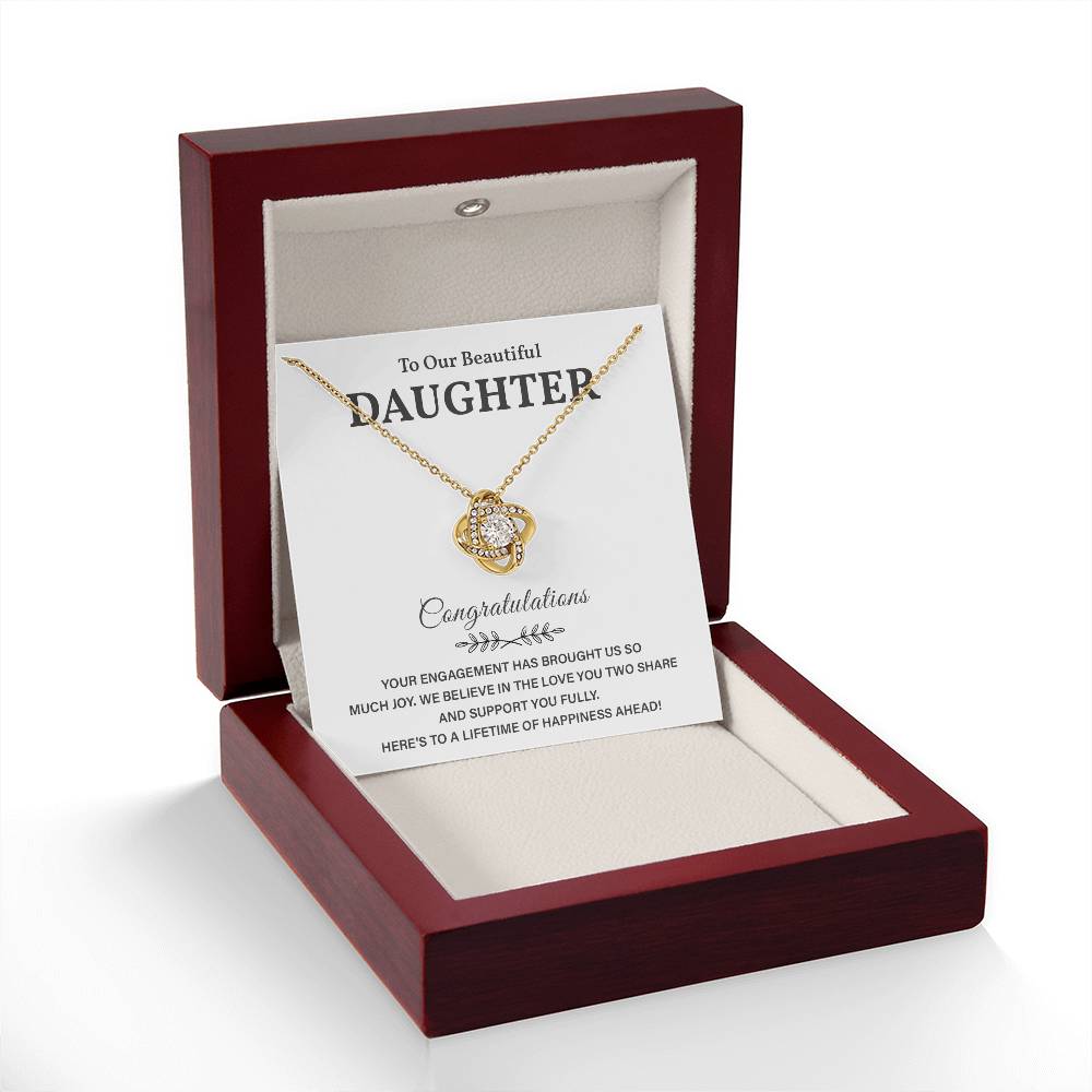 Daughter Engagement Necklace from Parents – Lifetime Happiness Gift