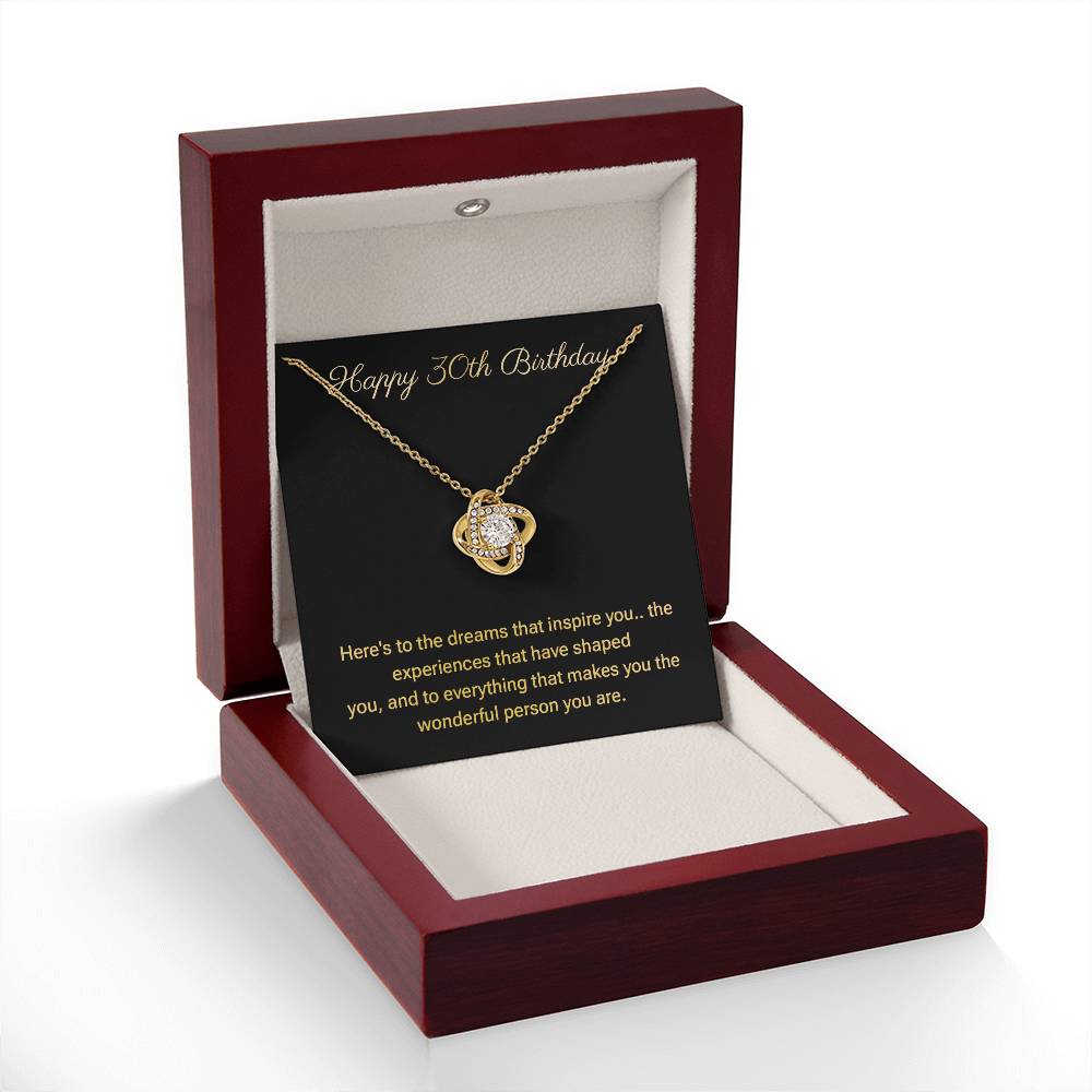 30th Birthday Necklace Gift for Her – Elegant Message Card Box