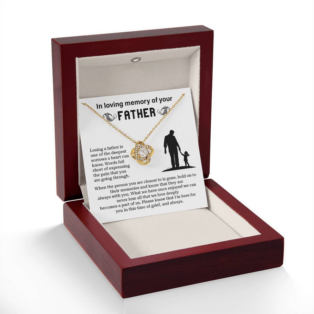 Memorial Necklace for Loss of Father – Sympathy Gift with Message Card