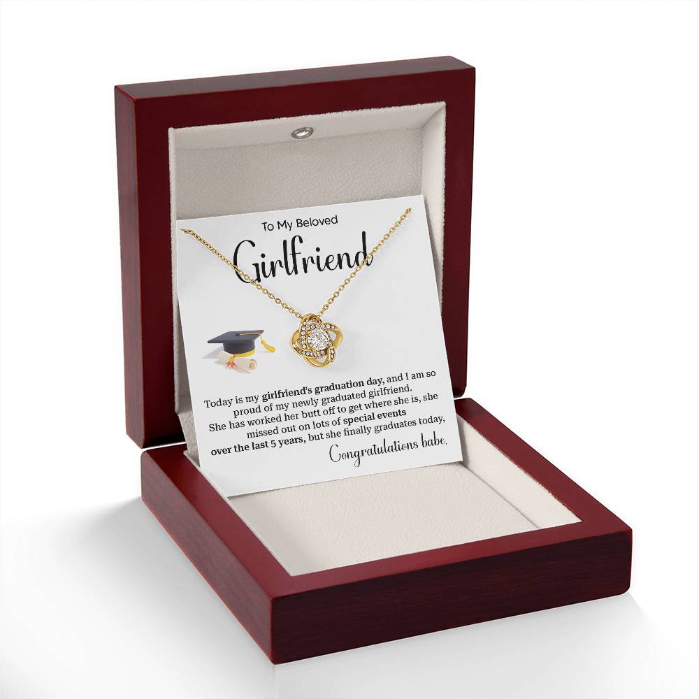 Girlfriend Graduation Necklace with Funny Proud Message