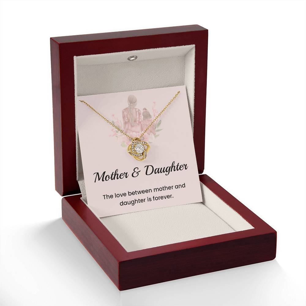 Mother & Daughter Necklace Gift – Forever Bond Floral Message
