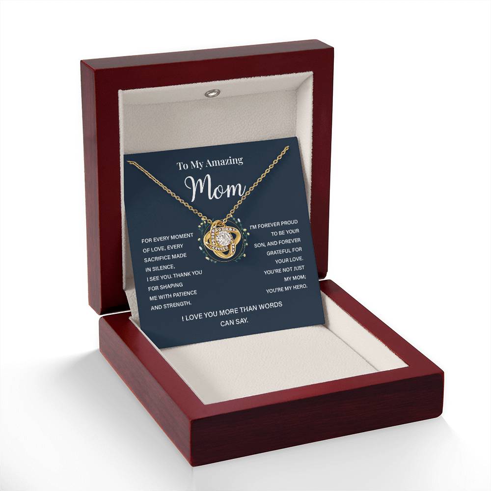 Necklace Gift for Mom from Son with Inspirational Message